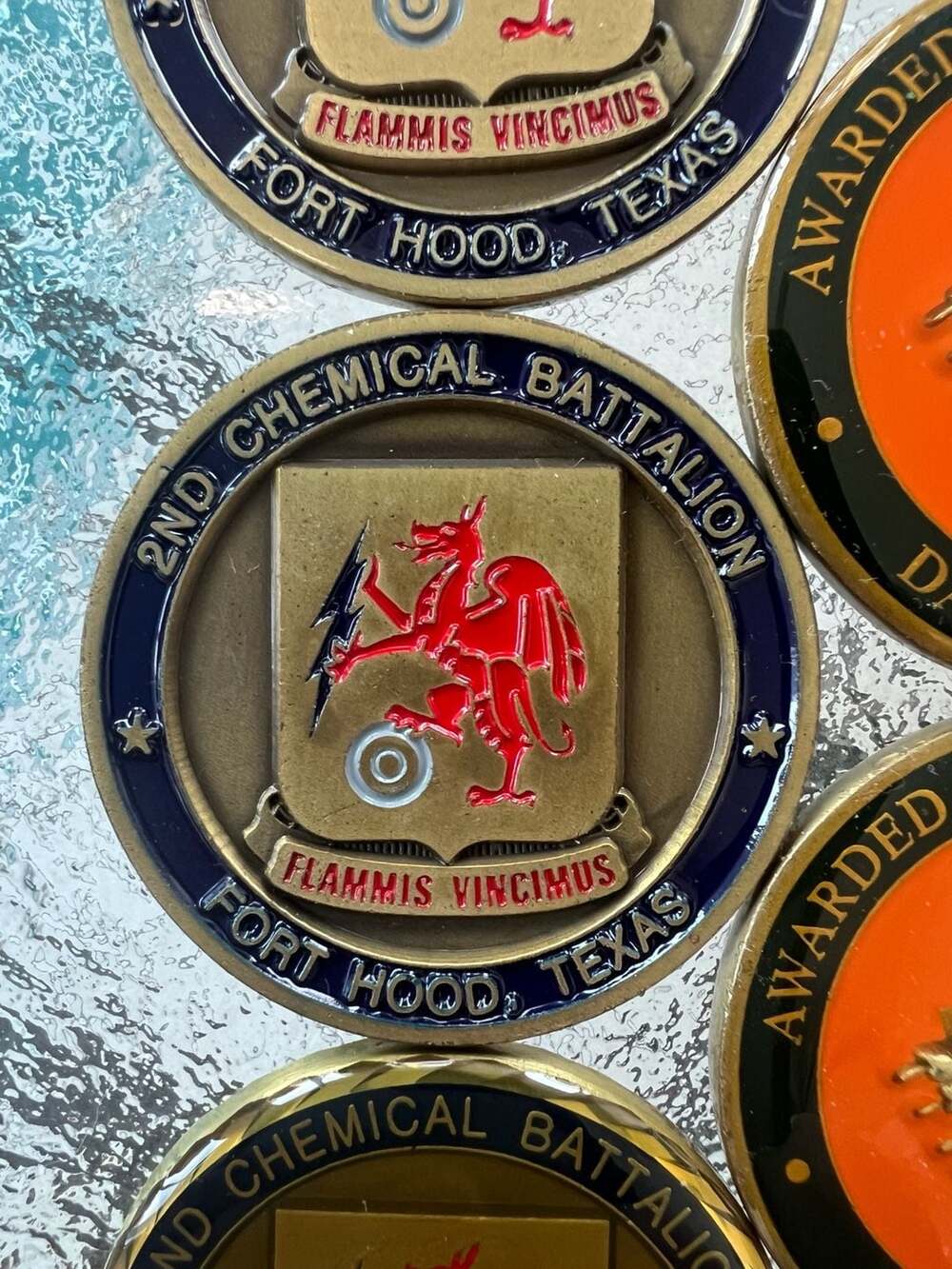 Vintage US Army Red Dragons Second to None 2nd Chemical Battalion Challenge Coin - Picture 2 of 2
